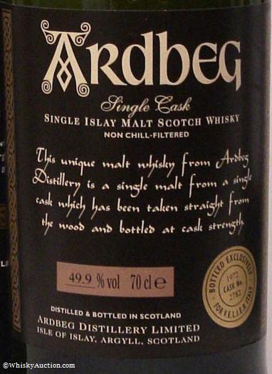  Cask #: 2782. Date filled: 27 October, 1972. Date bottled: 5 May, 2003